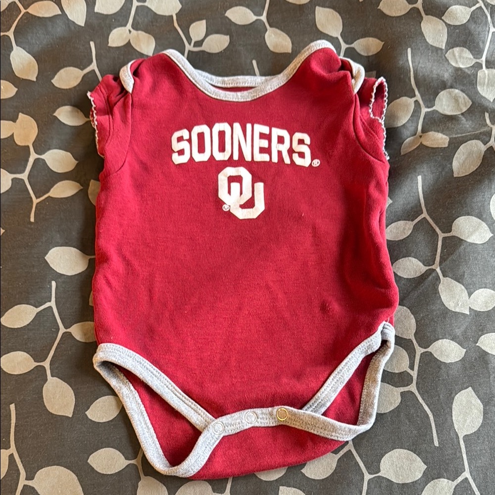Red Sooners Baby Onesie